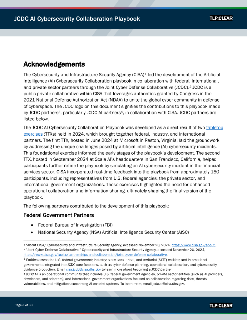 美国网络安全和基础设施安全局：2025年联合网络防御协作组织人工智能网络安全协作手册（英文版）_第3页