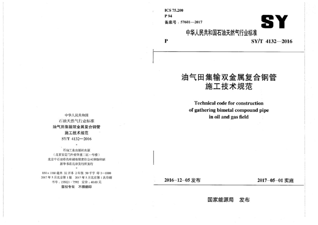 SY/T 4132-2016 标准预览