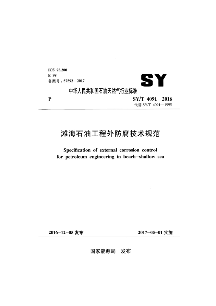 SY/T 4091-2016 标准预览