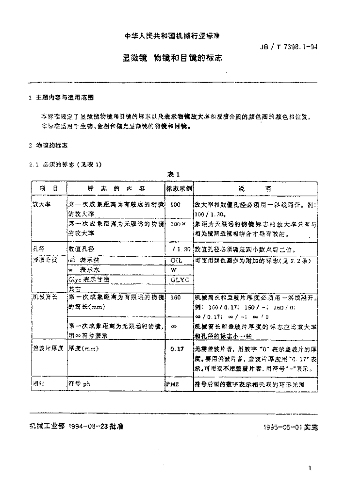 JB/T 7398.1-1994 标准预览