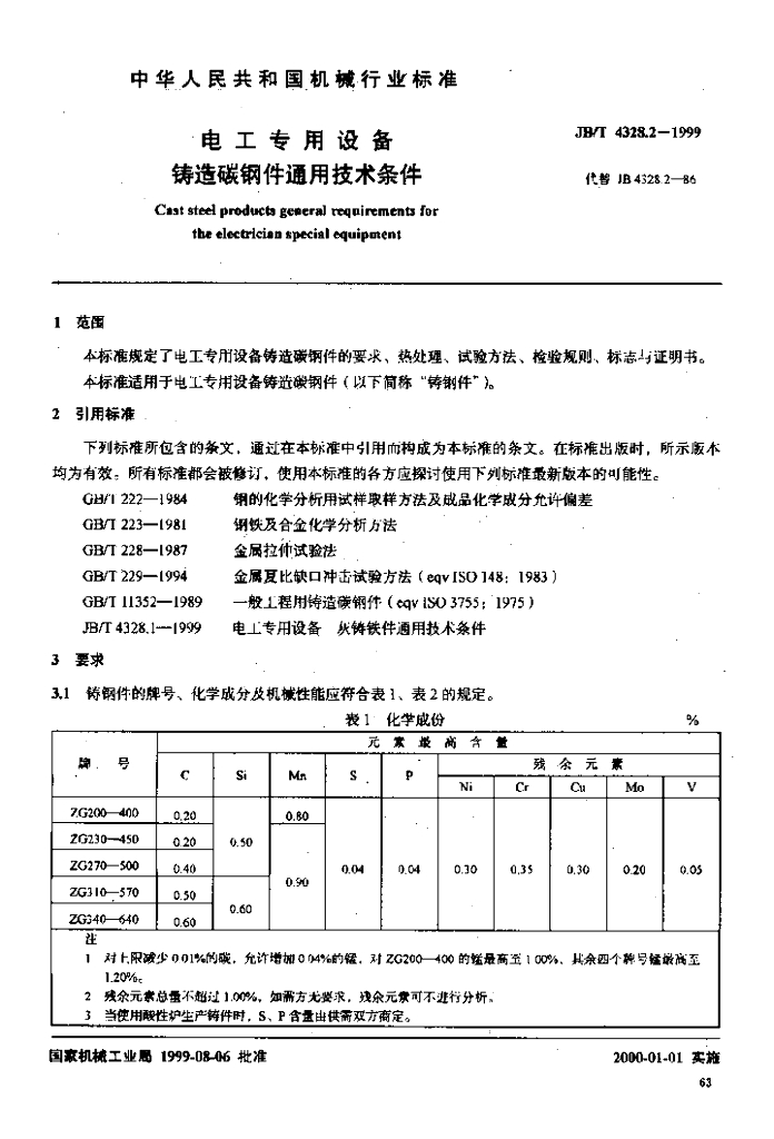 JB/T 4328.2-1999 标准预览