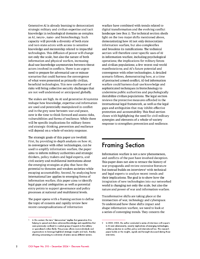 加拿大国际治理创新中心（CIGI）：2024年利用生成人工智能为下一代信息战做好准备报告（英文版）_第8页