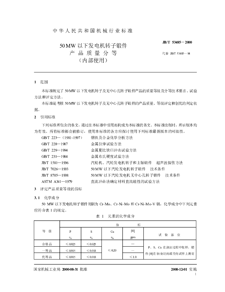 JB/T 53485-2000 标准预览