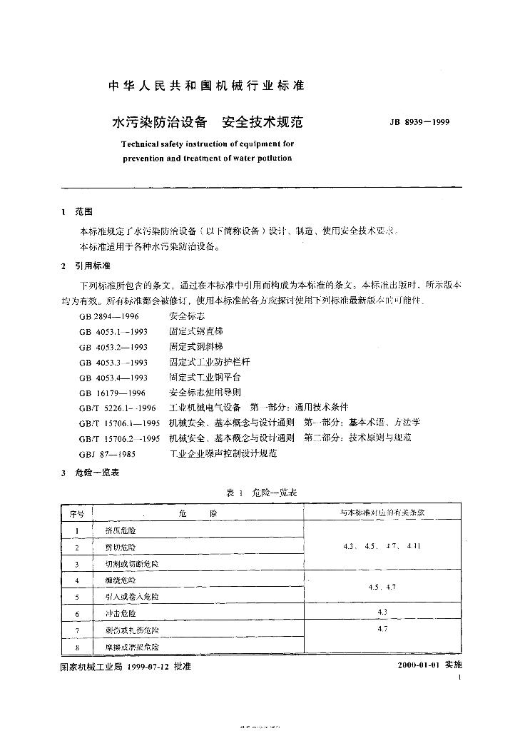 JB 8939-1999 标准预览