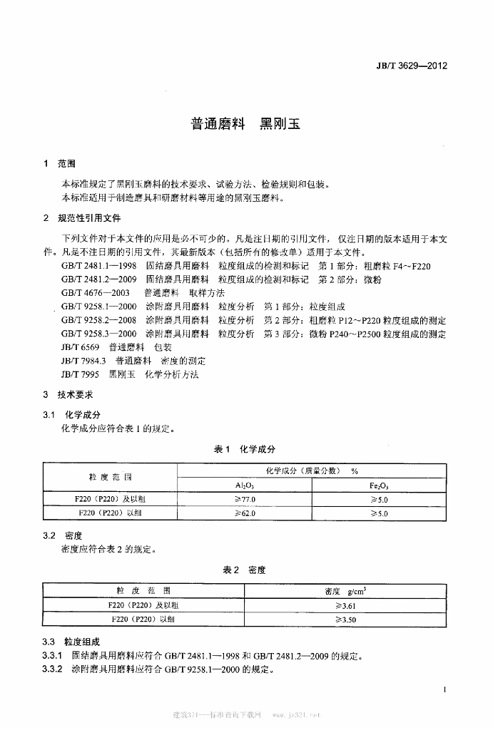 JB/T 3629-2012 标准预览