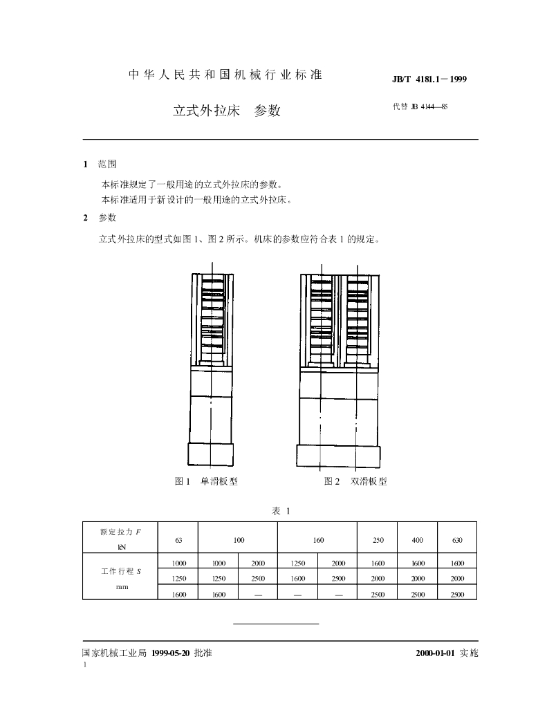 JB/T 4181.1-1999 标准预览