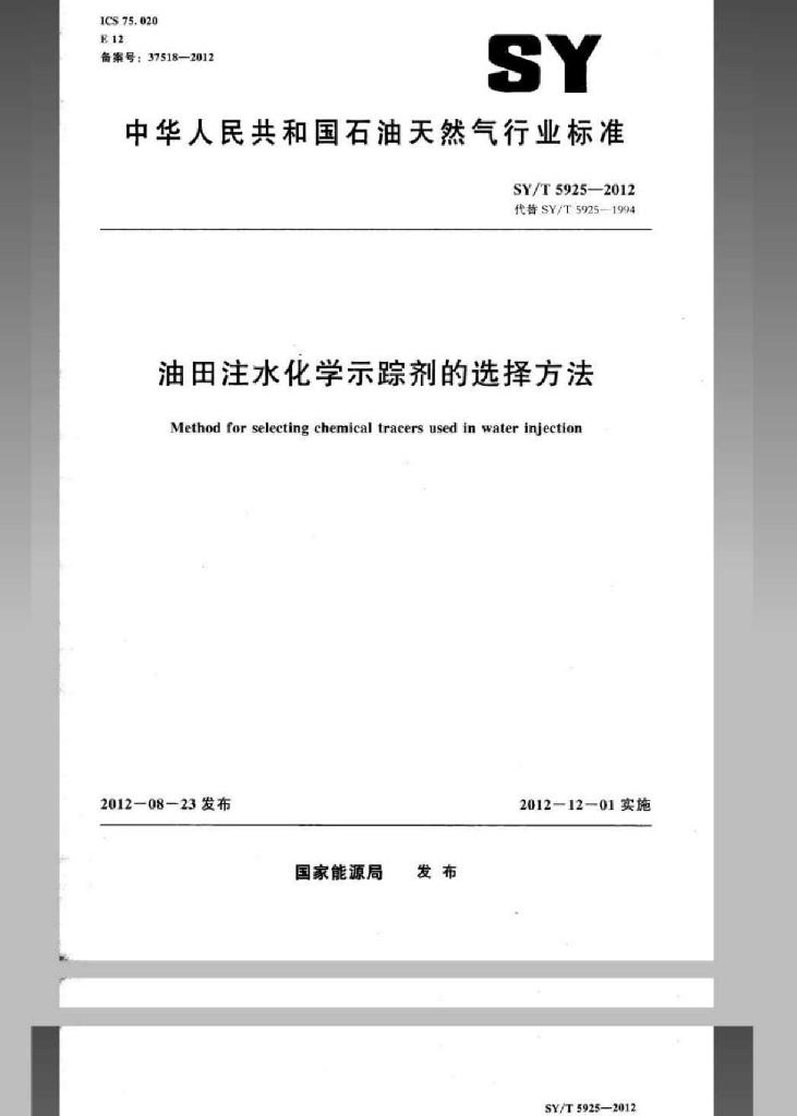 SY/T 5925-2012 标准预览