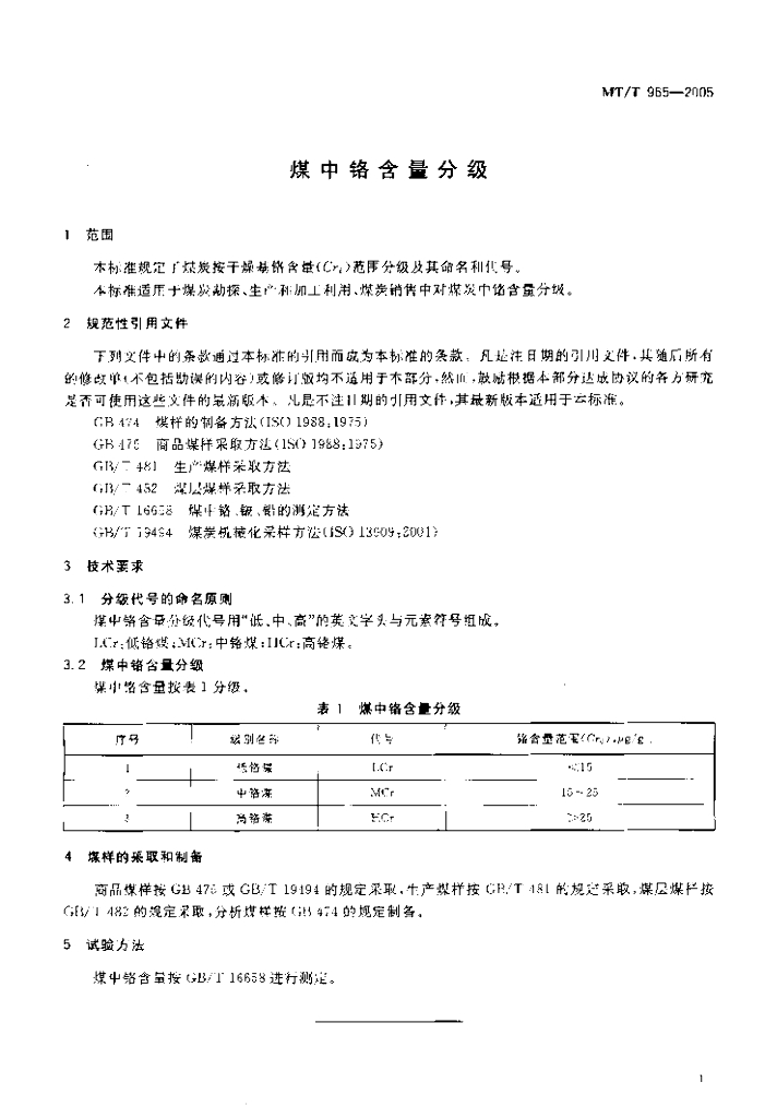 MT/T 965-2005 标准预览
