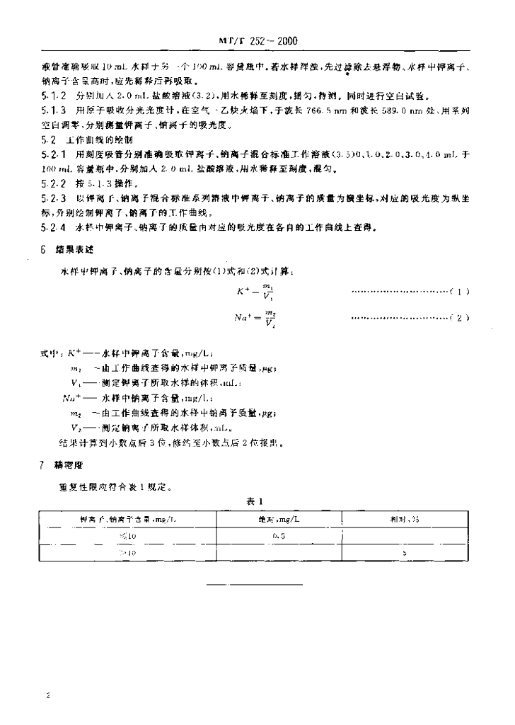 MT/T 252-2000 标准预览