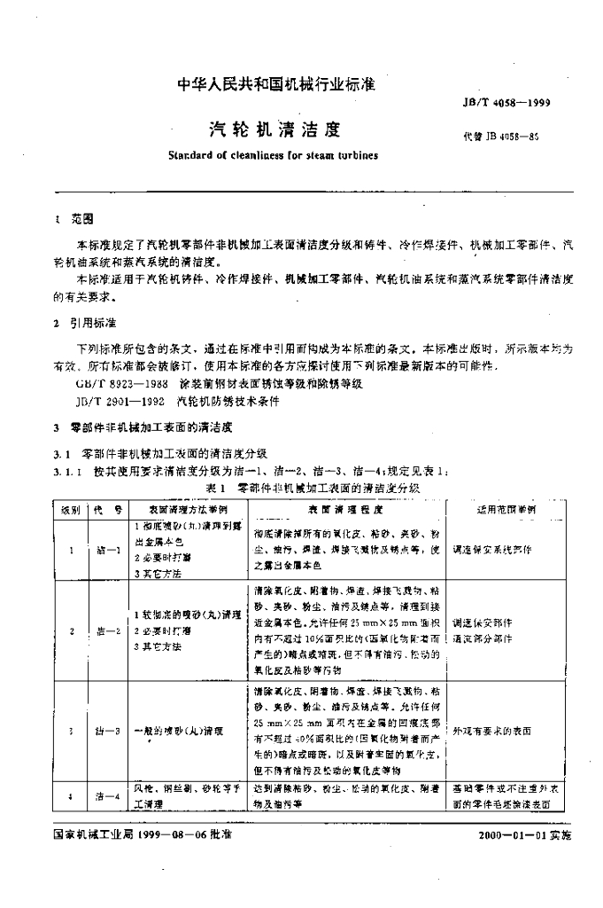 JB/T 4058-1999 标准预览