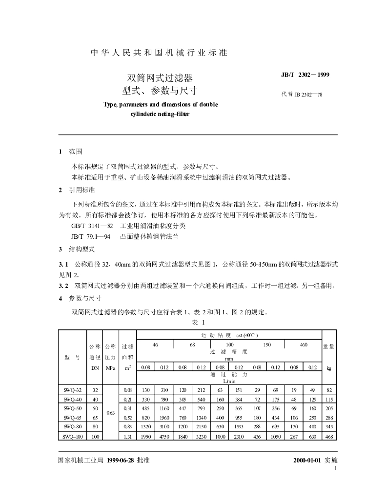 JB/T 2302-1999 标准预览