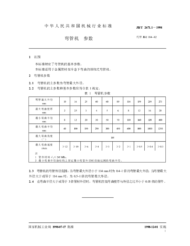 JB/T 2671.1-1998 标准预览