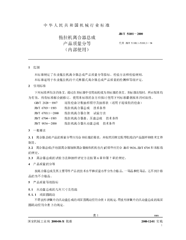 JB/T 51101-2000 标准预览