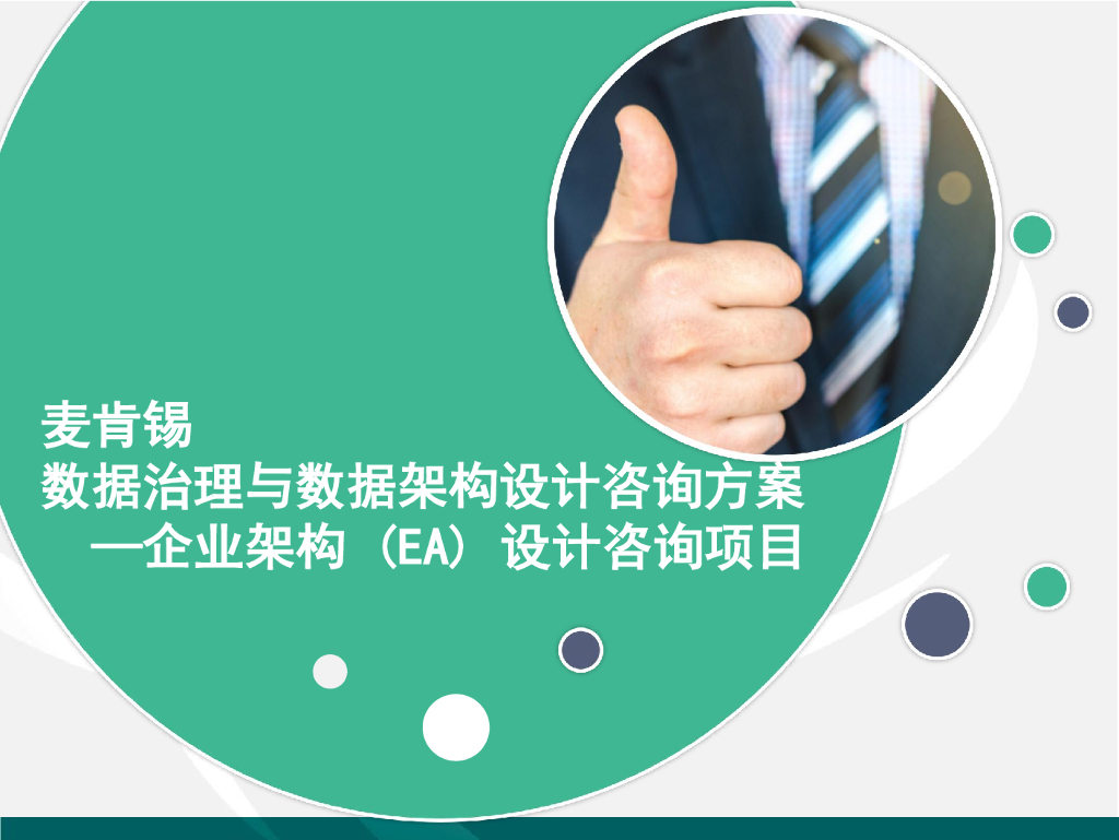 麦肯锡：数据治理与数据架构总体设计咨询方案