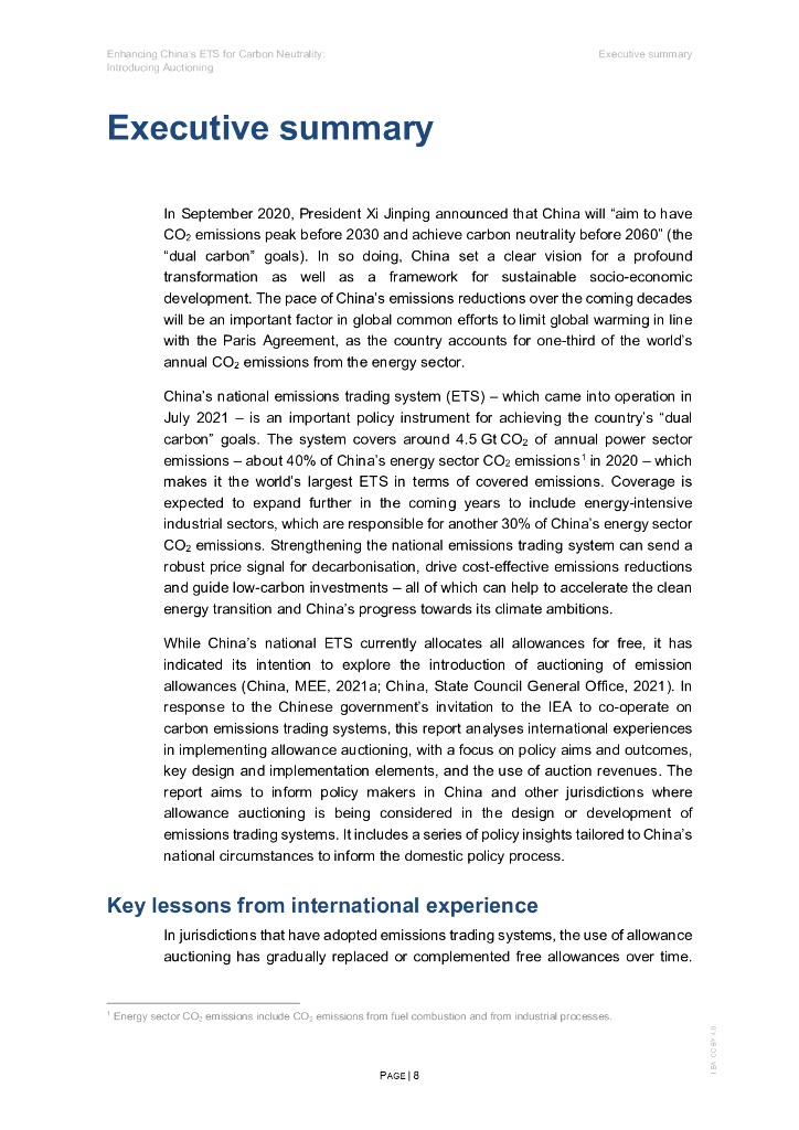 IEA国际能源署：2024年加强中国碳中和交易所：引入拍卖国际经验教训报告（英文版）_第8页