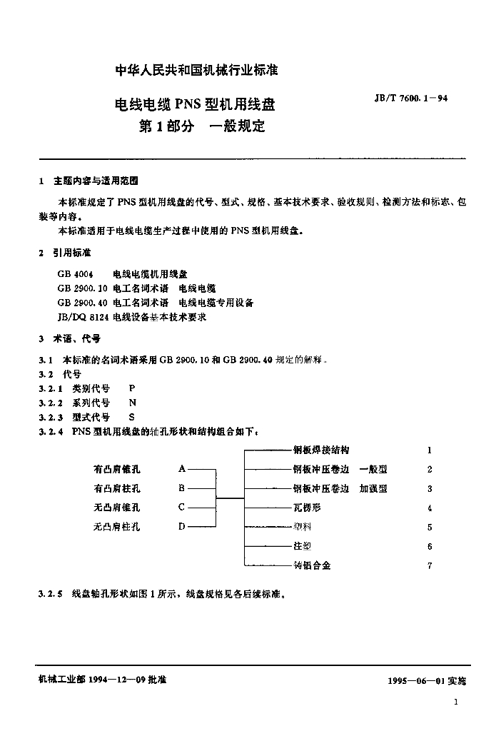 JB/T 7600.1-1994 标准预览