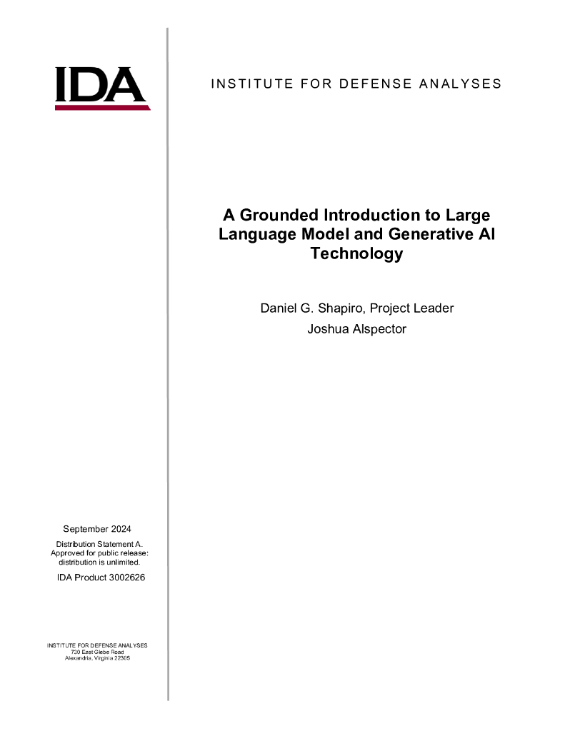 IDA：大语言模型和生成式人工智能技术基础介绍（英文版）