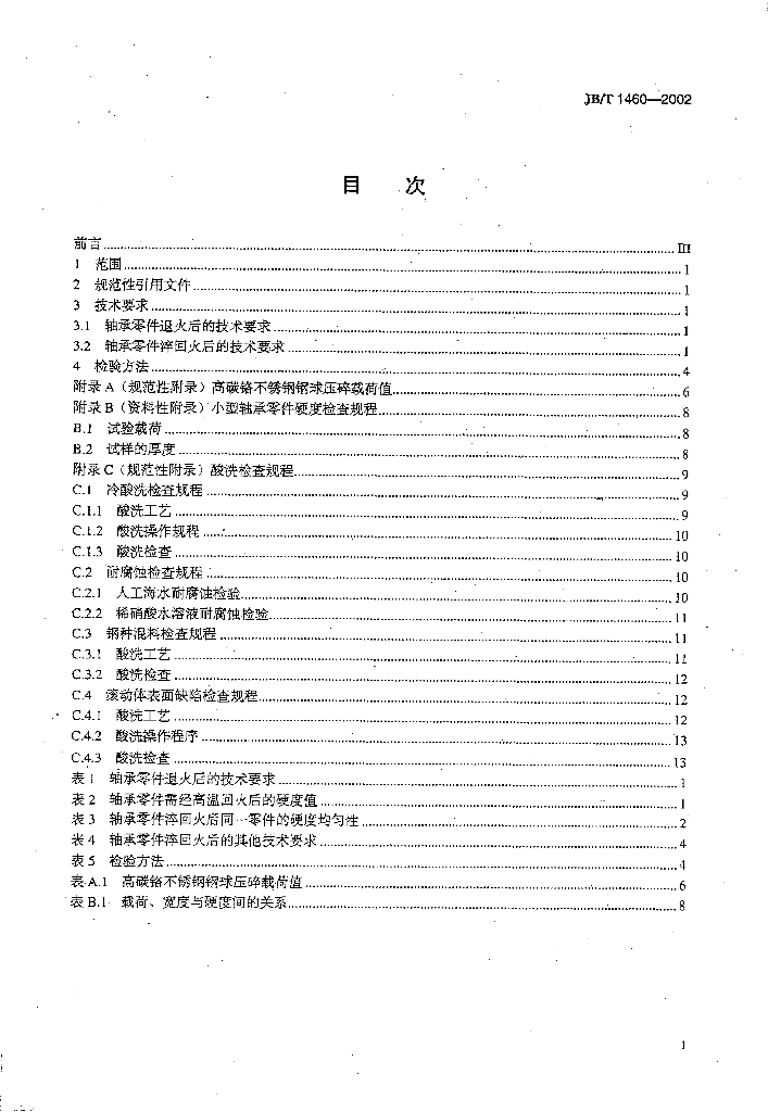 JB/T 1460-2002 标准预览