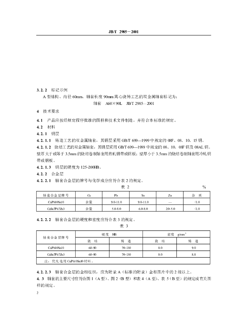 JB/T 2985-2001 标准预览
