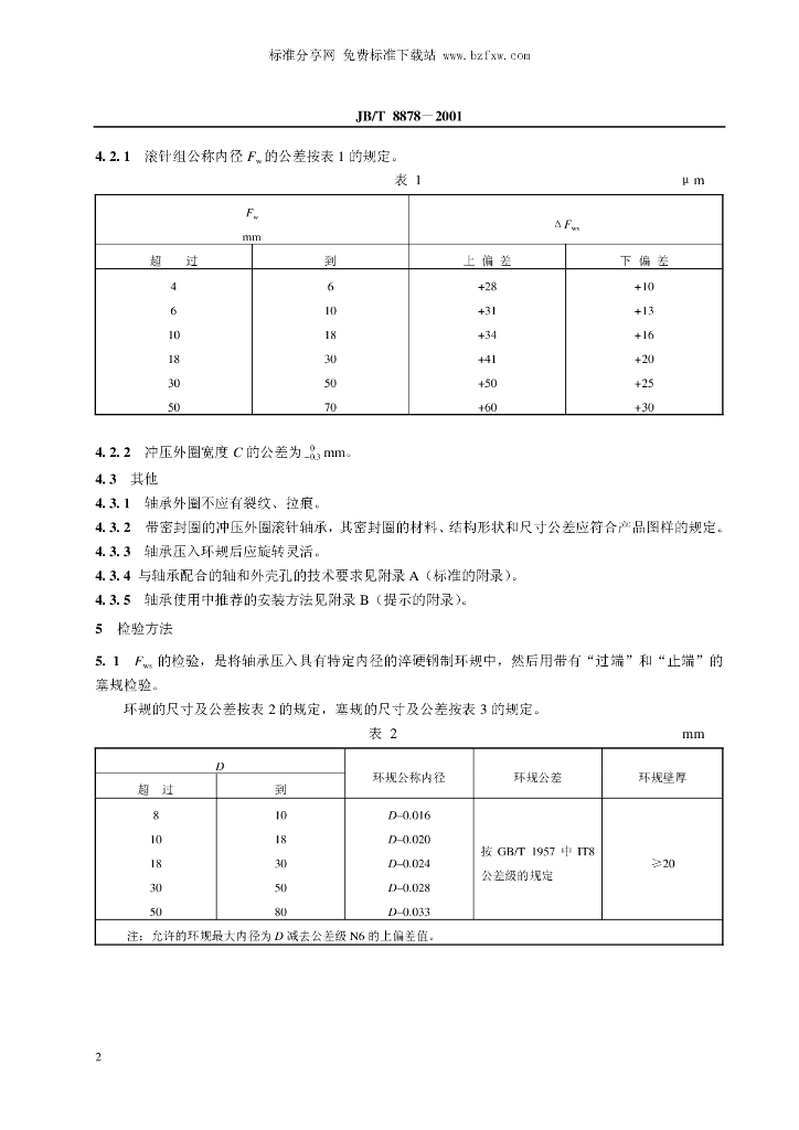 JB/T 8878-2001 标准预览