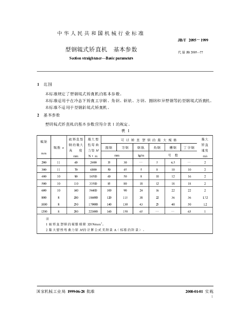 JB/T 2095-1999 标准预览
