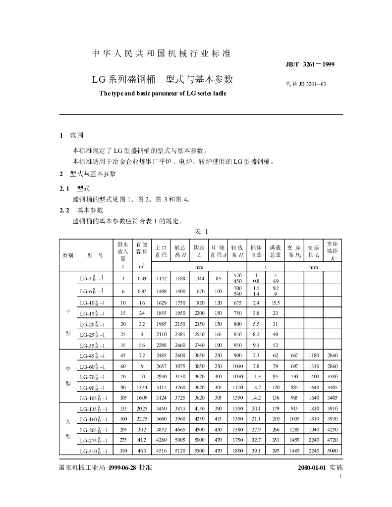 JB/T 3261-1999 标准预览