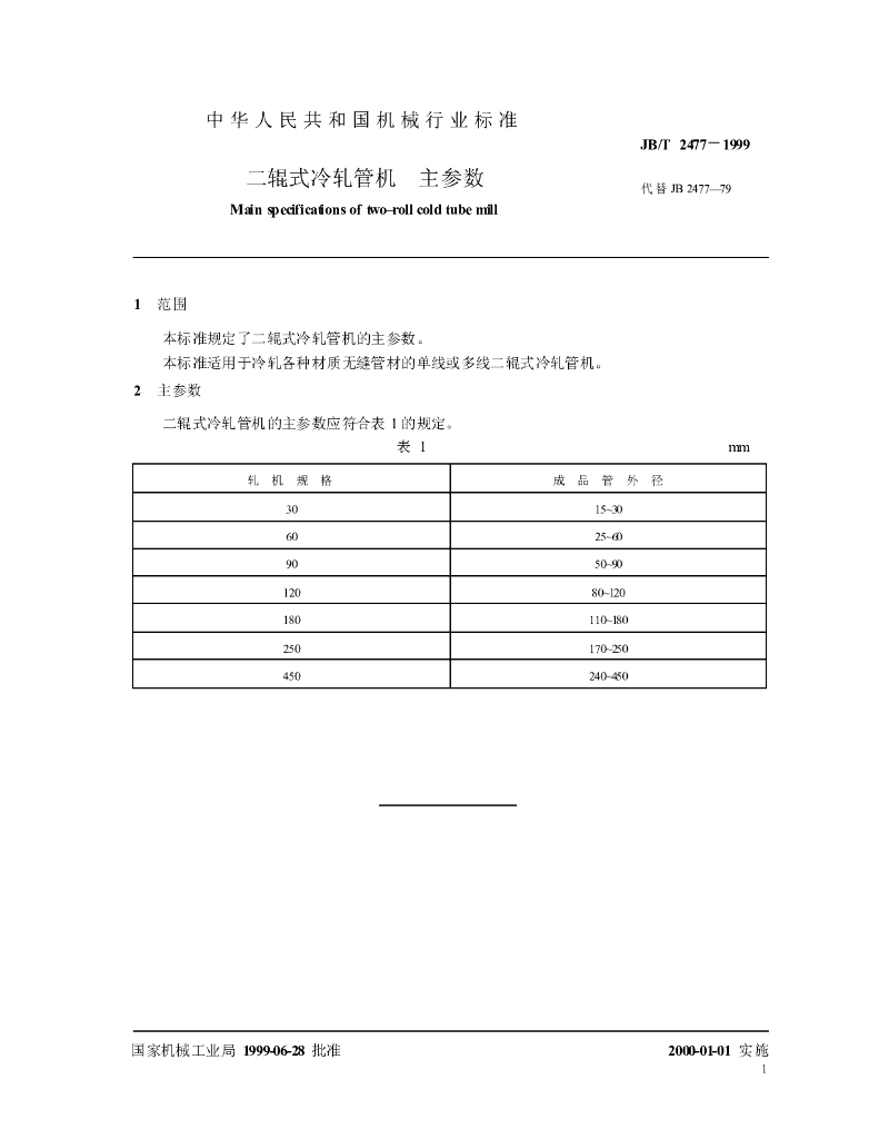 JB/T 2477-1999 标准预览