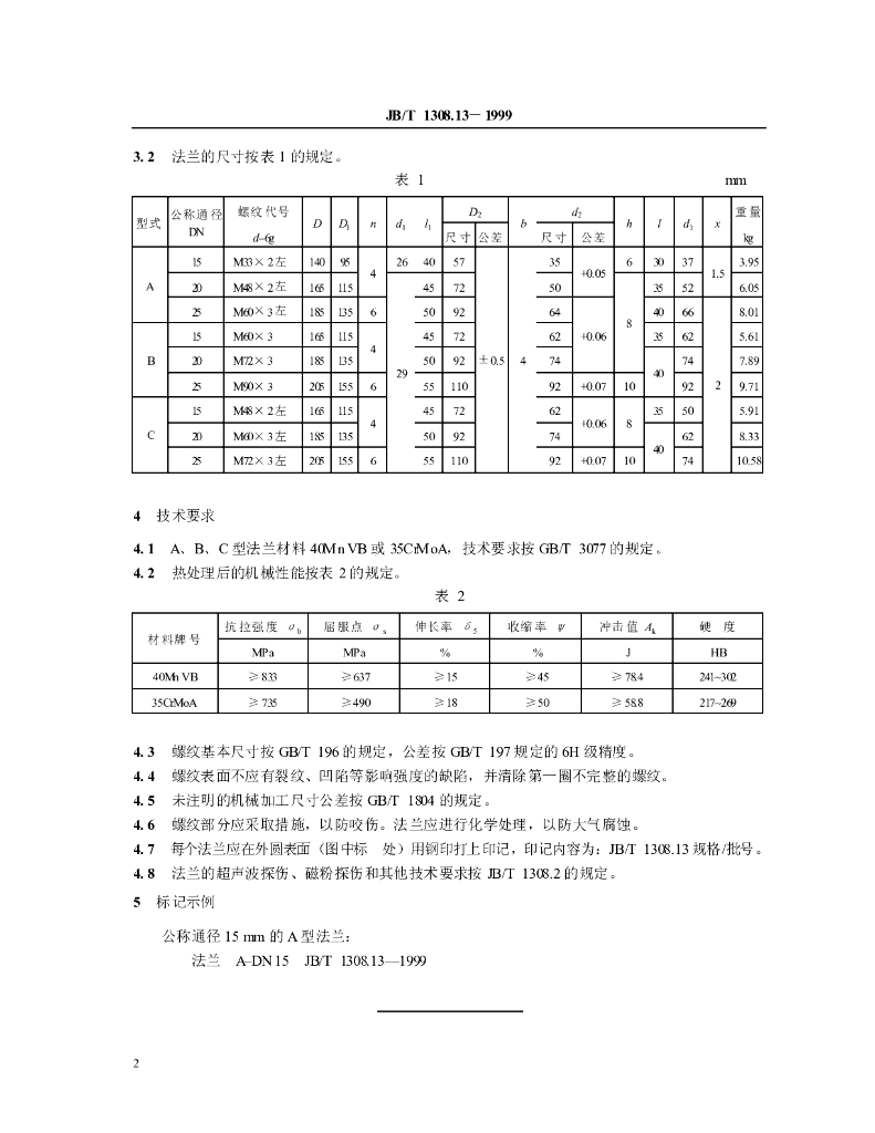 JB/T 1308.13-1999 标准预览