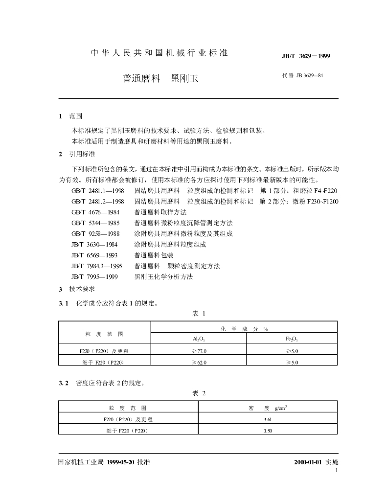 JB/T 3629-1999 标准预览