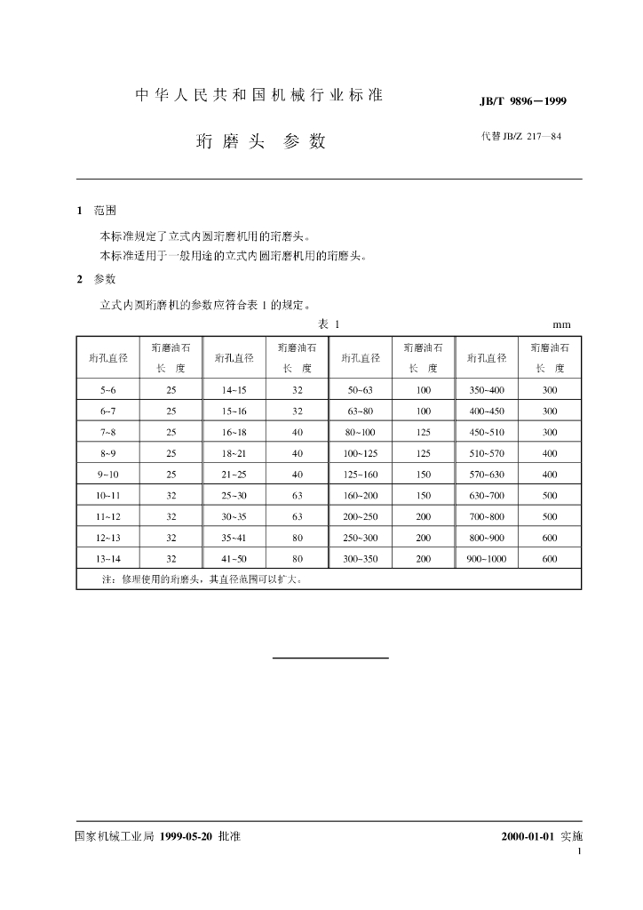 JB/T 9896-1999 标准预览