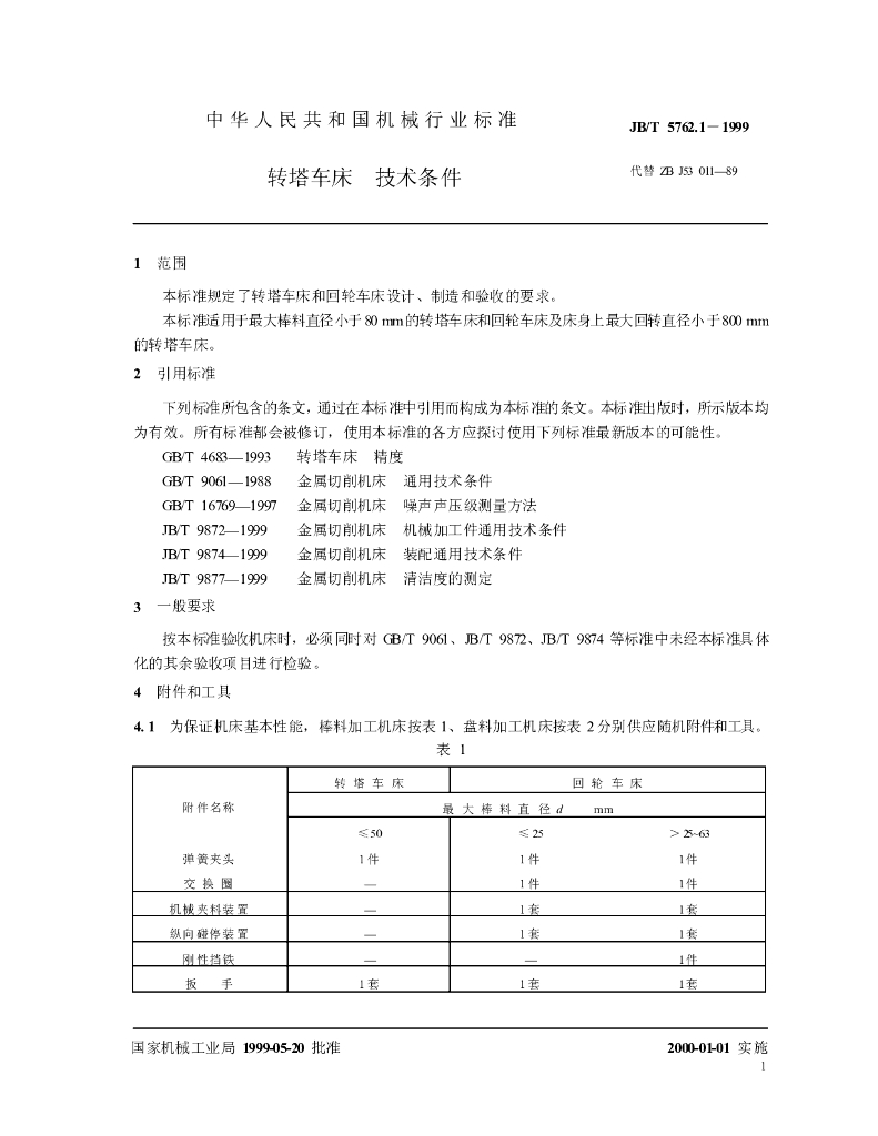 JB/T 5762.1-1999 标准预览