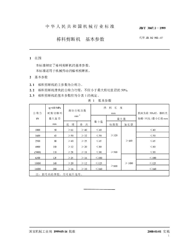 JB/T 3867.1-1999 标准预览