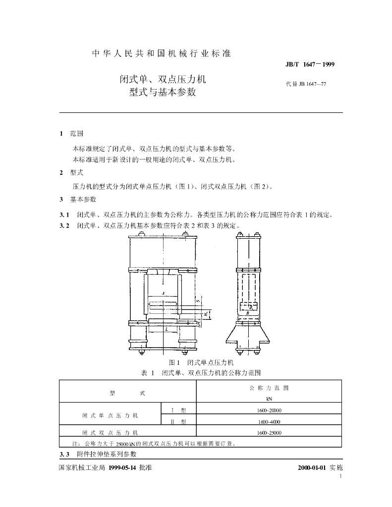 JB/T 1647-1999 标准预览