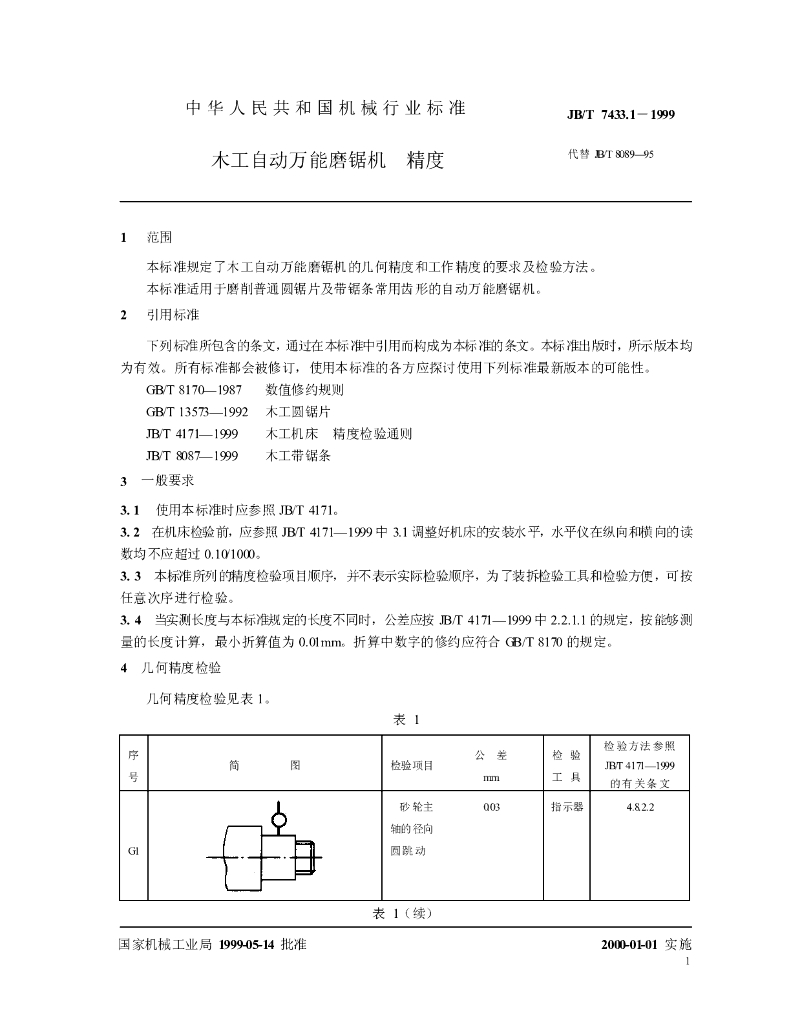 JB/T 7433.1-1999 标准预览