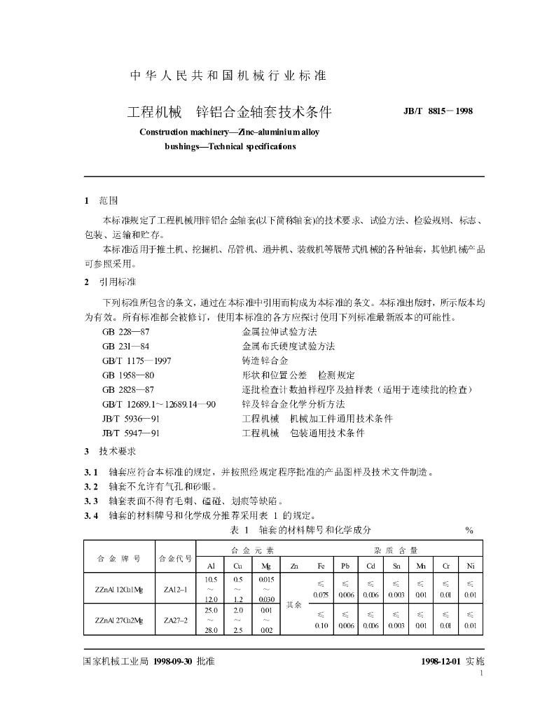 JB/T 8815-1998 标准预览