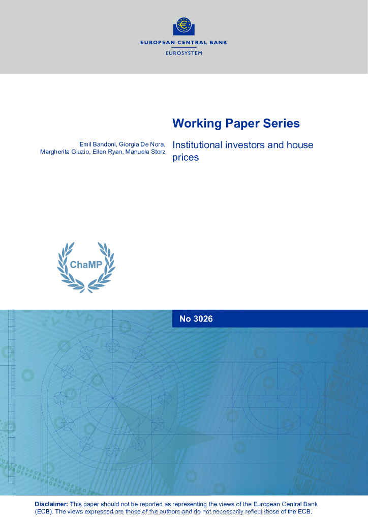 欧洲央行：机构投资者和房价（英文版）