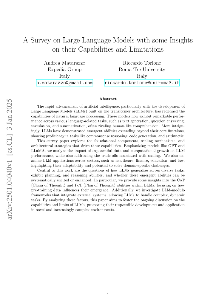 大语言模型最新综述：能力与局限性分析（英文版）