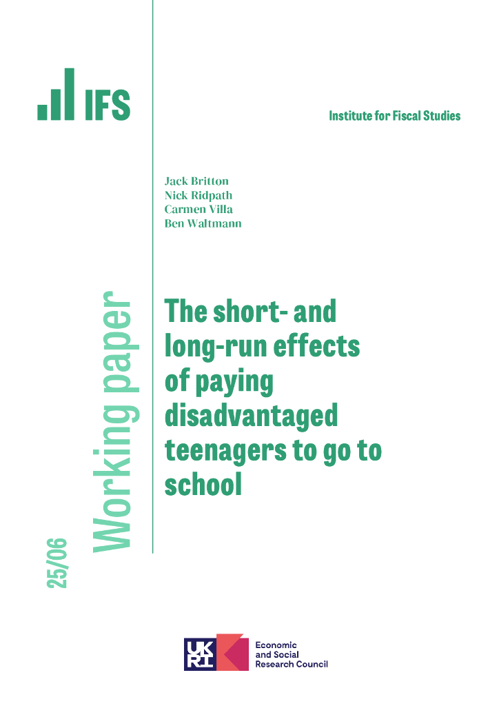 英国财政研究所（IFS）：支付弱势青少年上学的短期和长期影响（英文版）