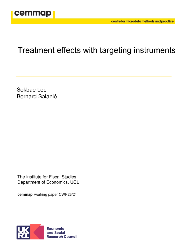 英国财政研究所（IFS）：具有目标工具的治疗效果（英文版）