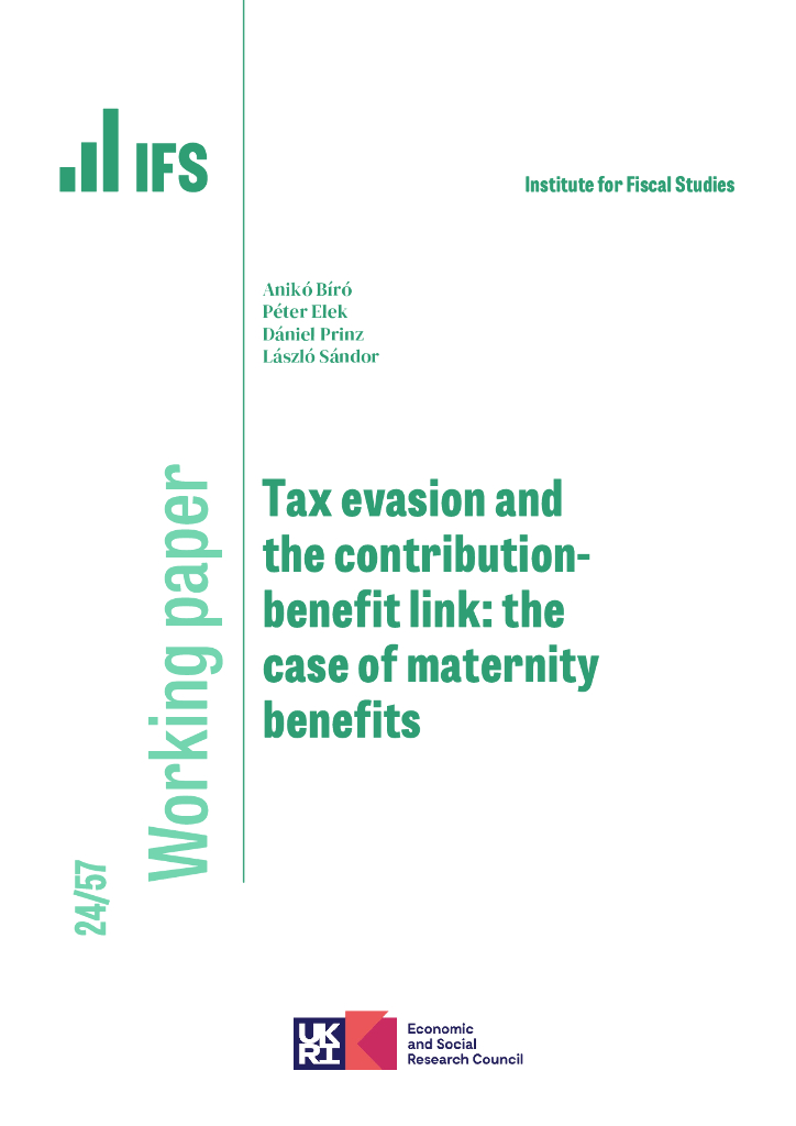 英国财政研究所（IFS）：逃税和缴款-福利联系产妇福利案例（英文版）
