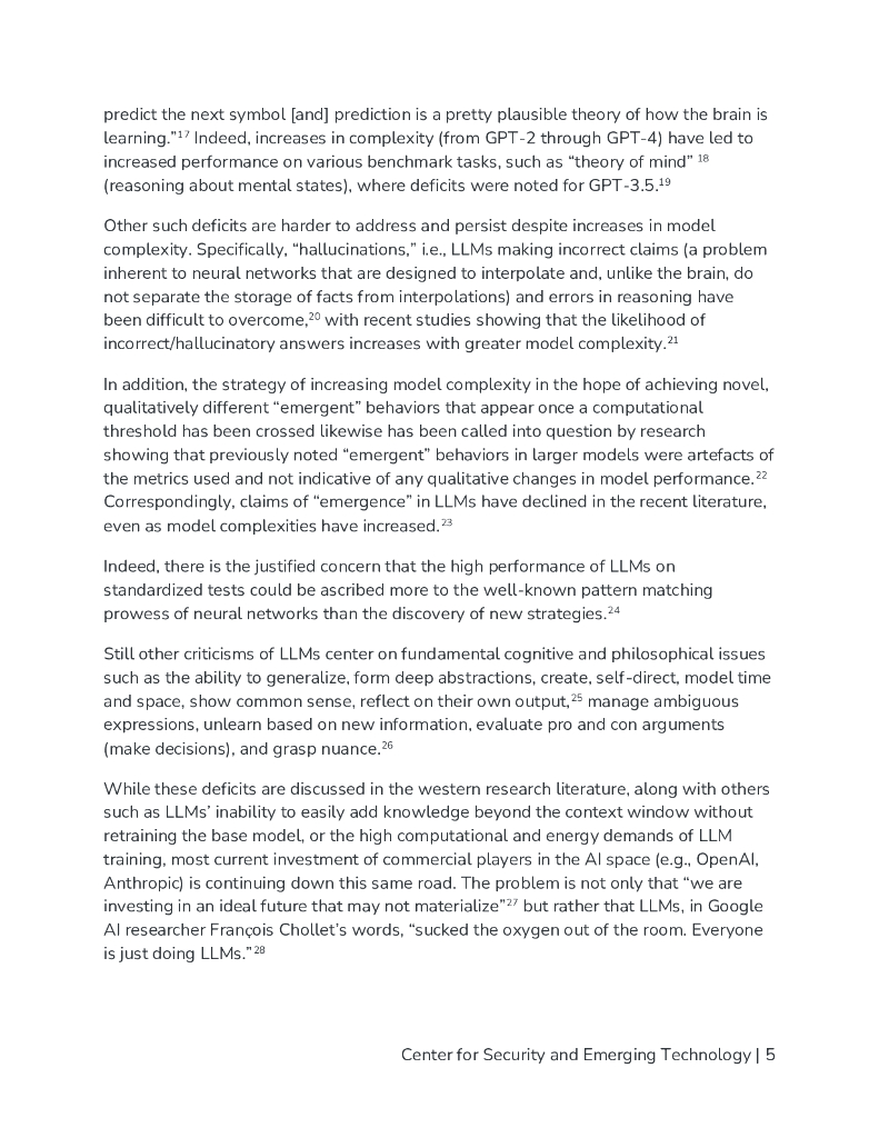 CSET：2025年大型语言模型的中文批评-找到通往一般人工智能的道路报告（英文版）_第6页