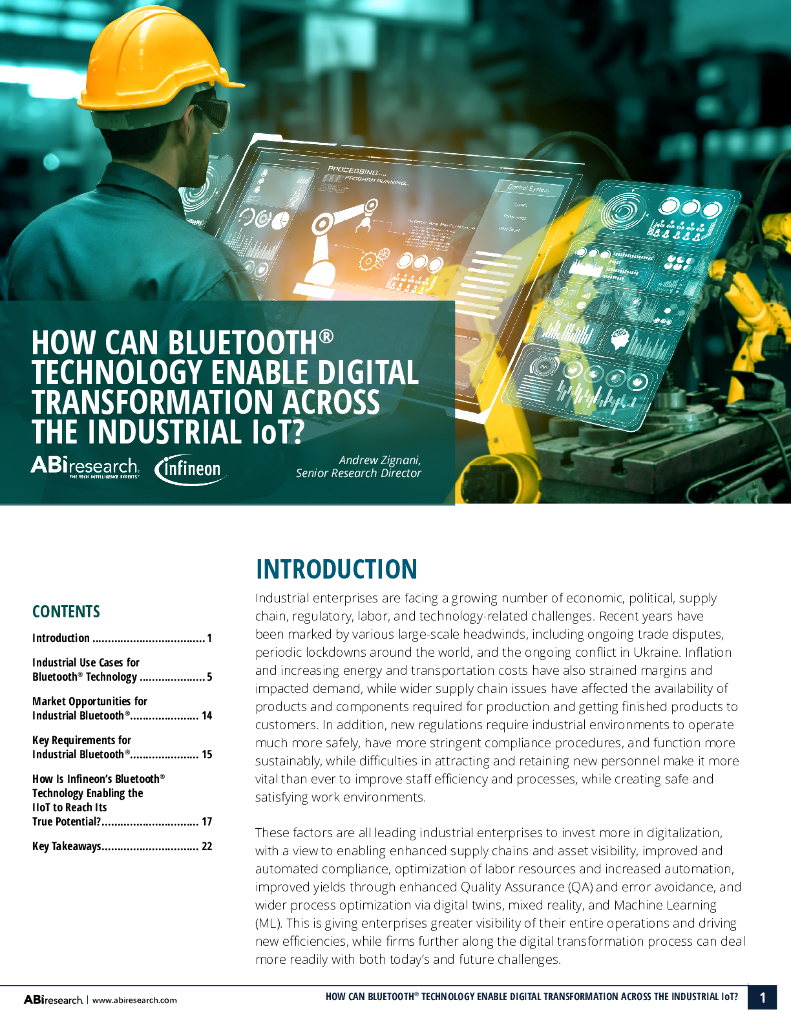 ABI Research&Infineon：2023年蓝牙技术如何实现工业物联网的<em>数字化转型</em>？（英文版） 海报