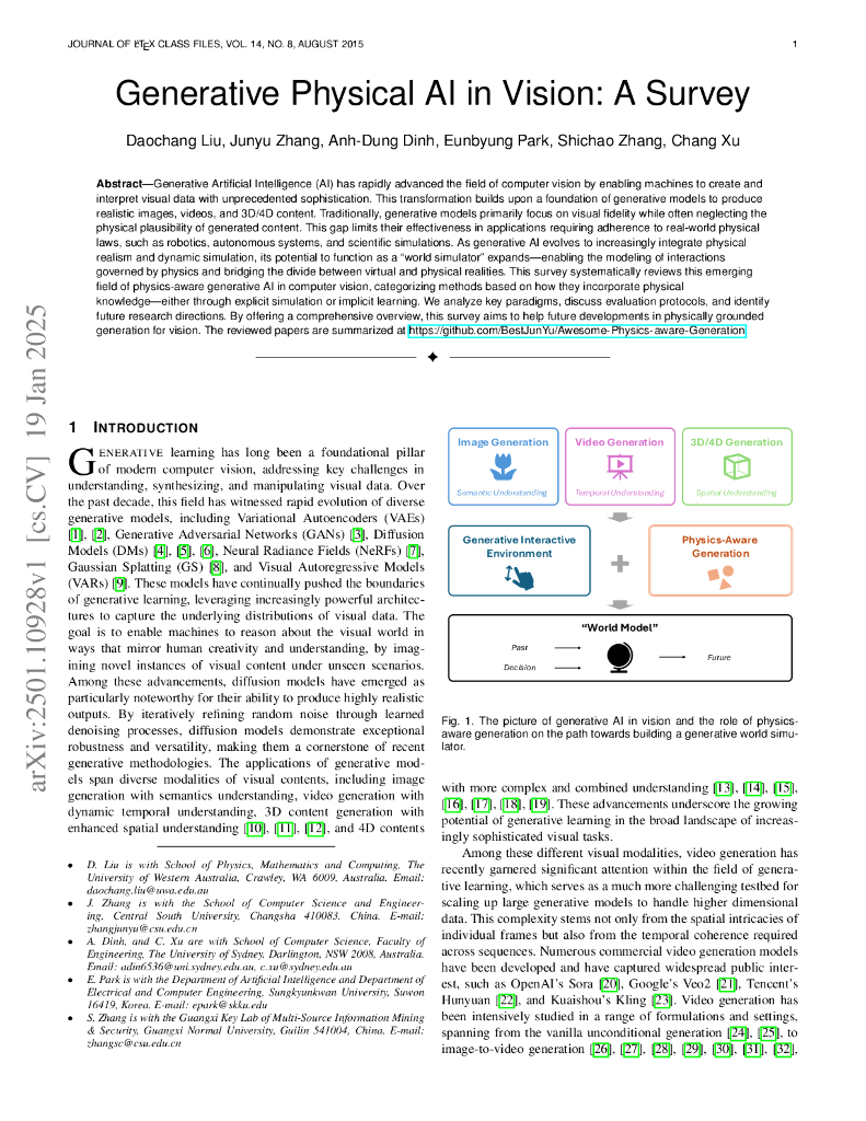 视觉中的生成式物理<em>人工智能</em>：综述（英文版） 海报