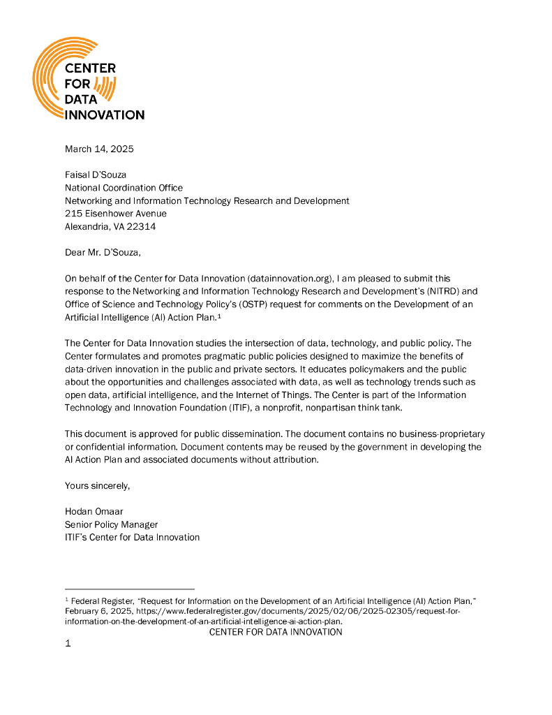 ITIF：2025年对<em>人工智能</em>行动计划的建议报告（英文版） 海报