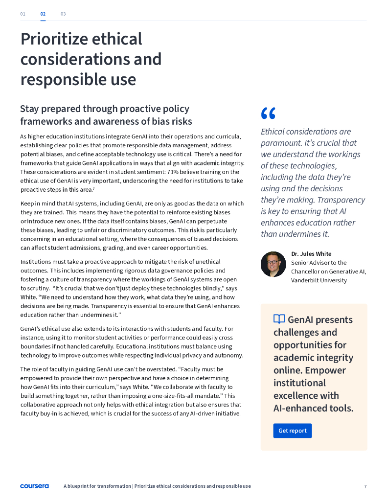 Coursera：2024年高等教育中的生成式AI研究报告：转型与创新的战略框架（英文版）_第7页