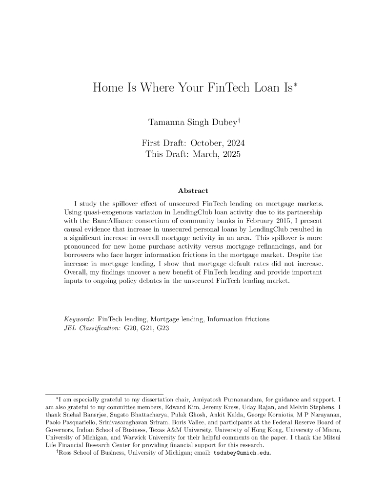 无抵押金融科技贷款对抵押贷款市场的溢出效应（英文版）