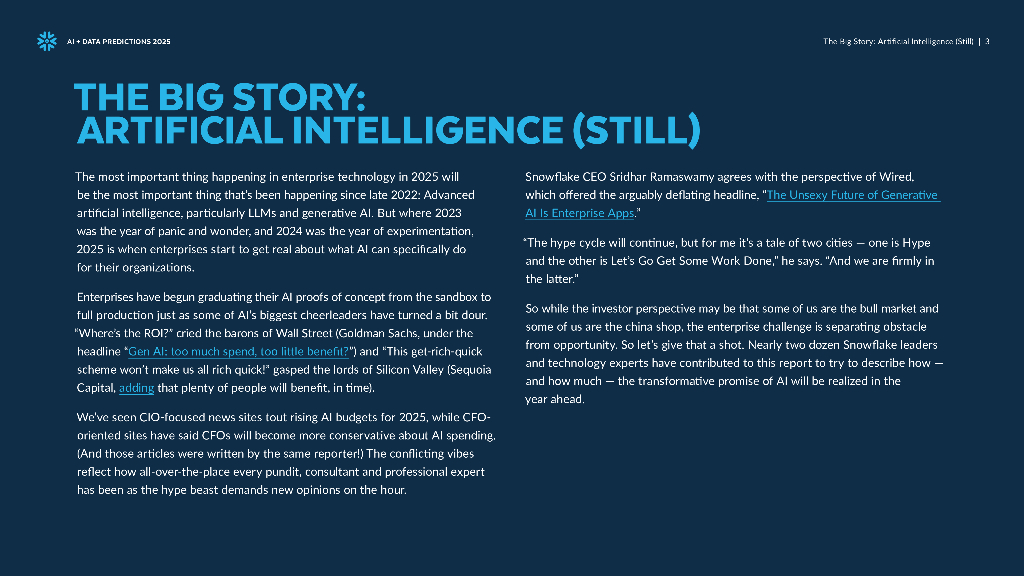 Snowflake：人工智能+数据展望报告：预测2025，AI加速的未来（英文版）_第3页