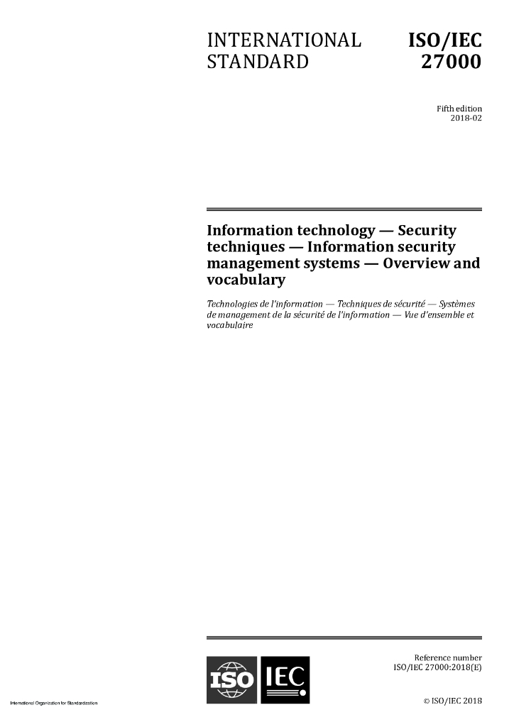 ISO/IEC 27000-2018 标准预览