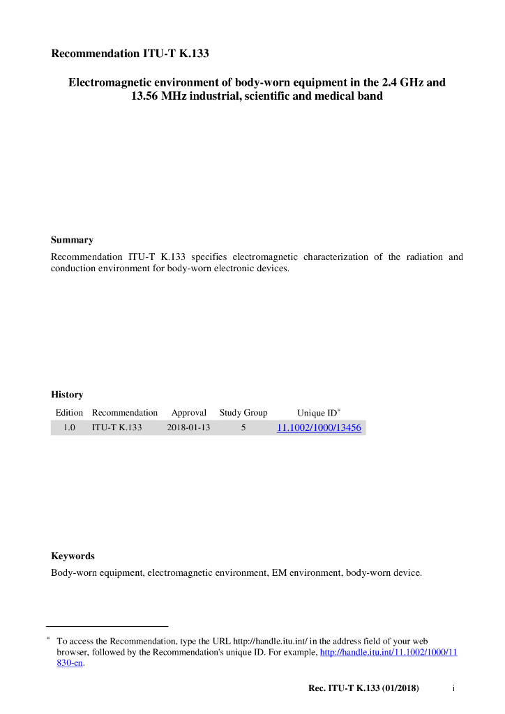 ITU-T K.133-2018 标准预览