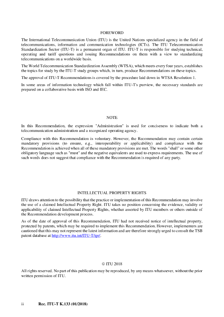 ITU-T K.133-2018 标准预览